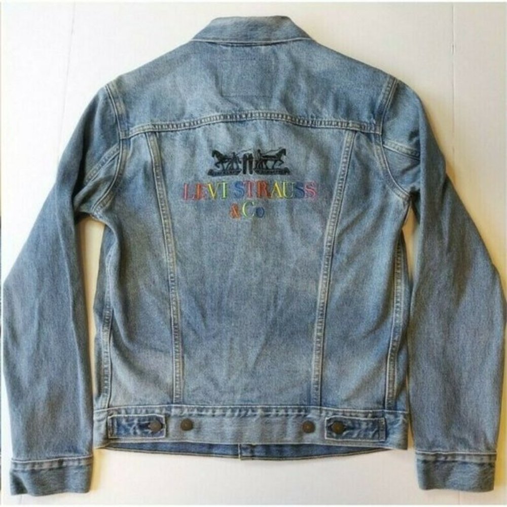 Levis Premium Embroidered Logo Trucker Jean Jacket - Picture 2 of 4